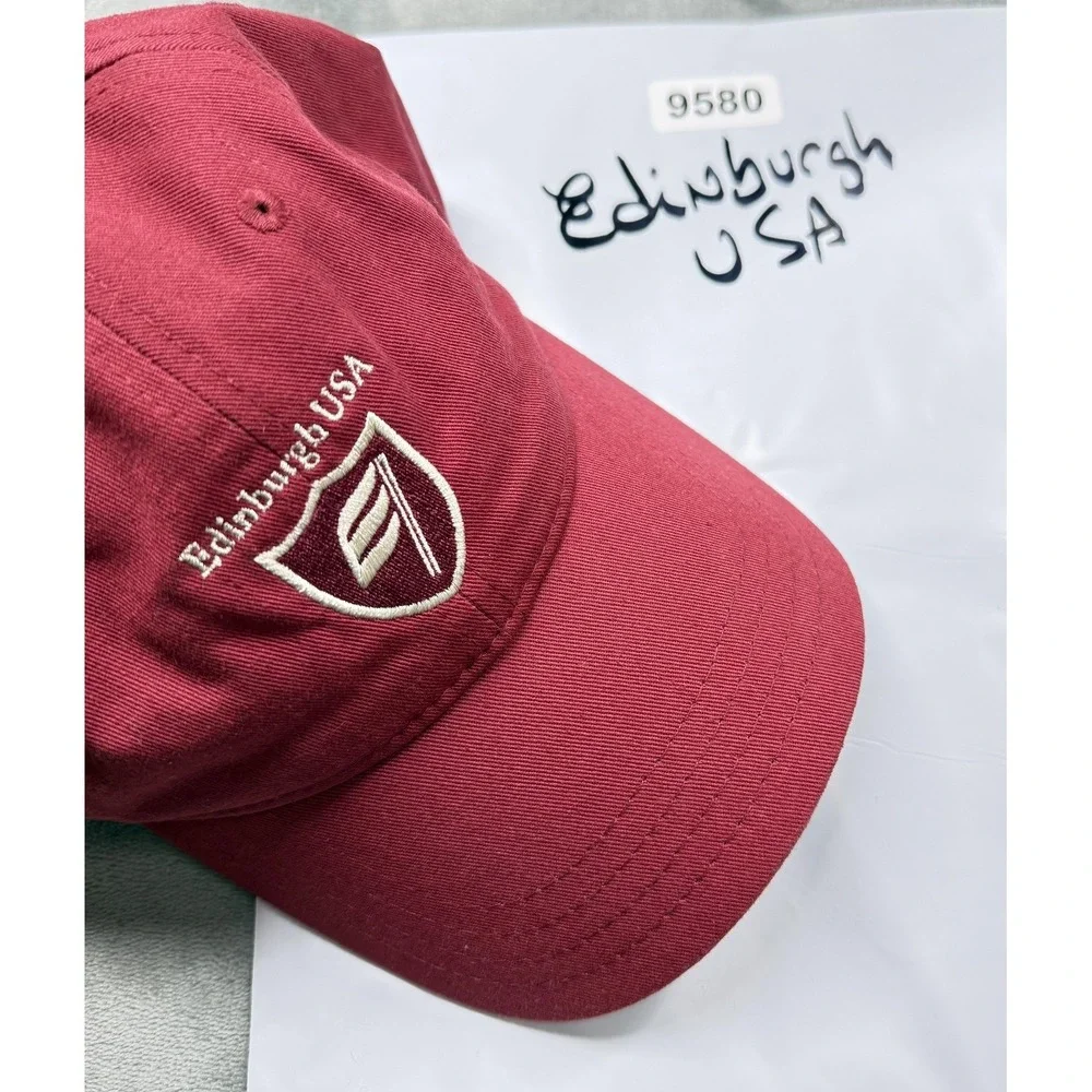 Edinburgh USA Hat Cap Strap Back Mens One Size Red Pukka Golf Dad Hat Logo